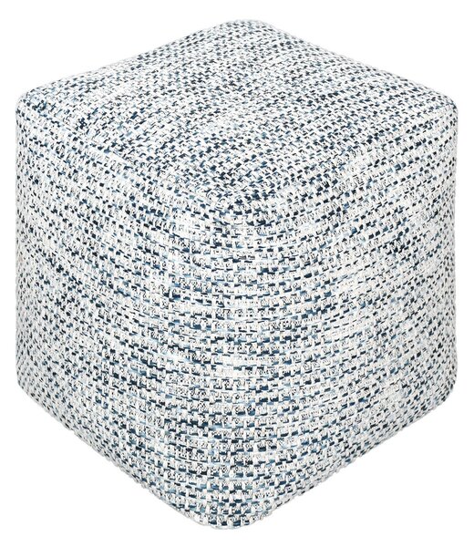 IVOR - pouf in lana avorio con decoro 40 x 40
