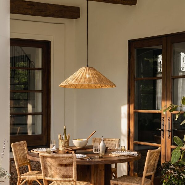 Lampade da esterno Lucande, Taniola, dimmerabile, Legno, Terrazza, Legno, Campagna / rustico