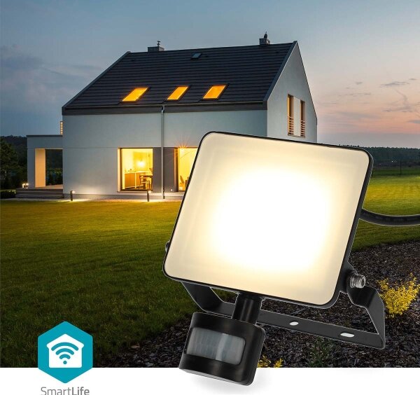 Nedis WIFILOFS21FBK- Proiettore LED dimmerabile SmartLife 20W/230V 3000-6500K IP44 Wi-Fi