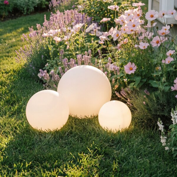 Lampade da esterno Lindby, Lago, Bianco, Terrazza, Plastica, Moderno