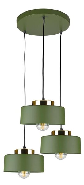 Lampadario a cavo IGNIA 3xE27/60W/230V verde/oro
