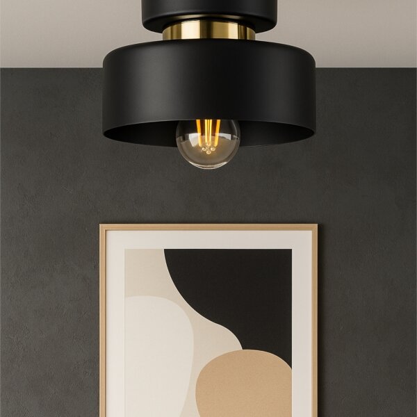 Plafoniera IGNIA 1xE27/60W/230V nero/oro