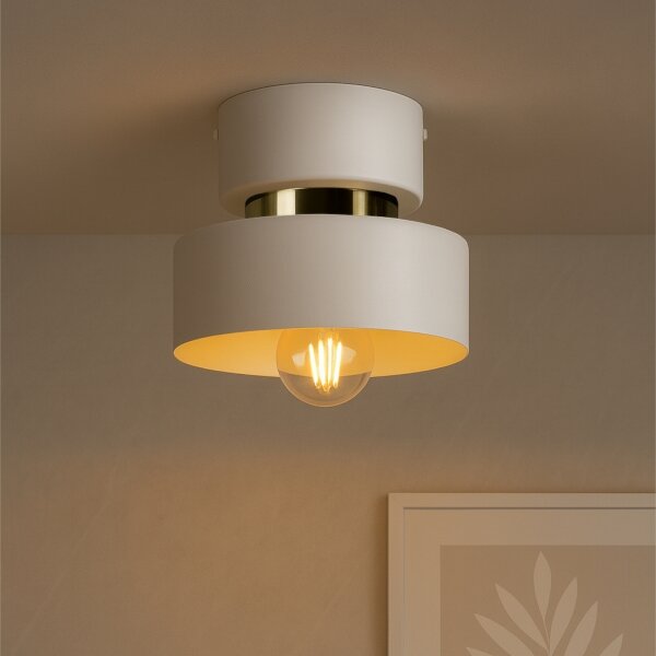 Plafoniera IGNIA 1xE27/60W/230V bianco/oro