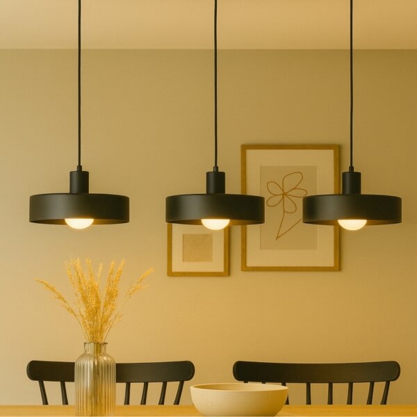 Lampadario con cavo ARCANE 3xE27/60W/230V nero