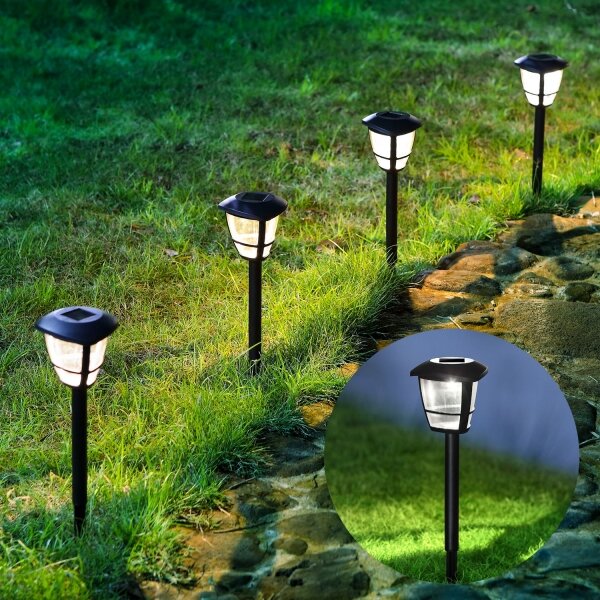 Aigostar - Set da 12 lampade solari a LED LED/0,06W/2V 33,8 cm 6500K IP44 nero