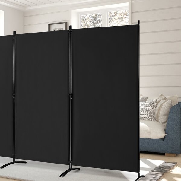 Costway Divisore con 3 pannelli per casa ufficio, Separatore pieghevole con cardini durevoli 260x183cm Nero