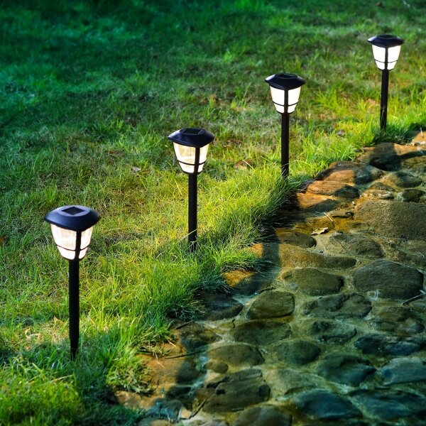 Aigostar - Set da 12 lampade solari a LED LED/0,06W/2V 33,8 cm 6500K IP44 nero