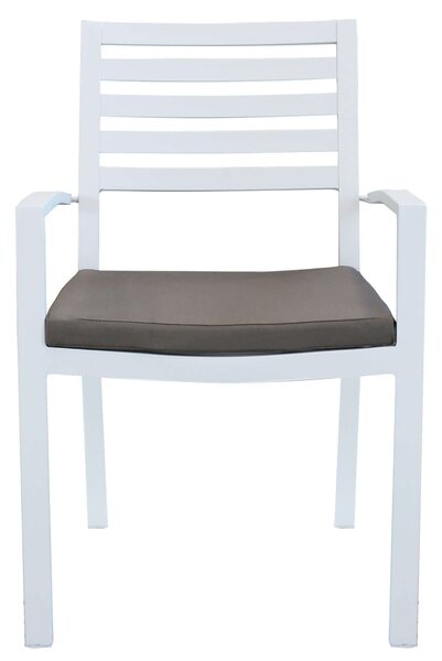 DEXTER - set tavolo in alluminio cm 200/300 x 100 x 74 h con 6 sedie e 2 poltrone Dexter