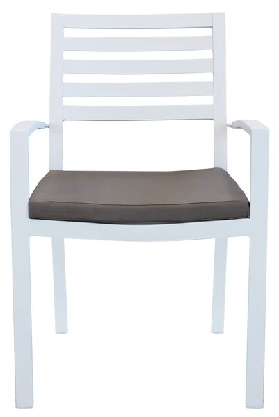 DEXTER - set tavolo in alluminio cm 200/300 x 100 x 74 h con 8 sedie e 2 poltrone Dexter