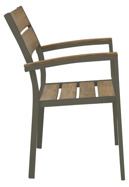 VIDUUS - set tavolo in alluminio e polywood cm 200/300 x 95 x 75 h con 6 poltrone Viduus