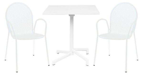 OPERA - set tavolo in alluminio cm 70 x 70 x 73 h con 2 poltrone Maris