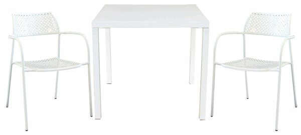 INDEX - set tavolo in metallo cm 80 x 80 x 73h con 2 poltrone Aviim
