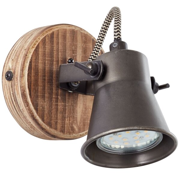 Brilliant - Applique orientabile da parete SEED 1xGU10/5W/230V nero/marrone