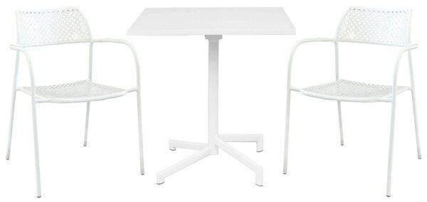 OPERA - set tavolo in alluminio cm 70 x 70 x 73 h con 2 poltrone Aviim