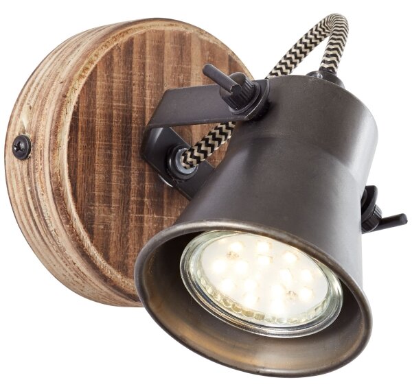 Brilliant - Applique orientabile da parete SEED 1xGU10/5W/230V nero/marrone