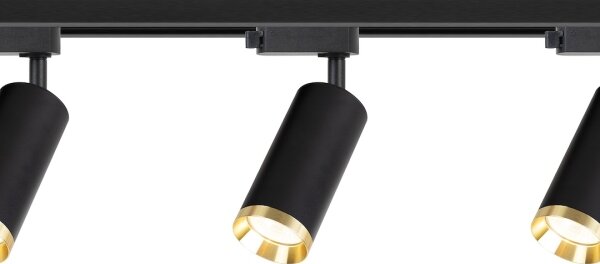 Faretto per sistema a binario MICA 3xGU10/10W/230V nero/oro