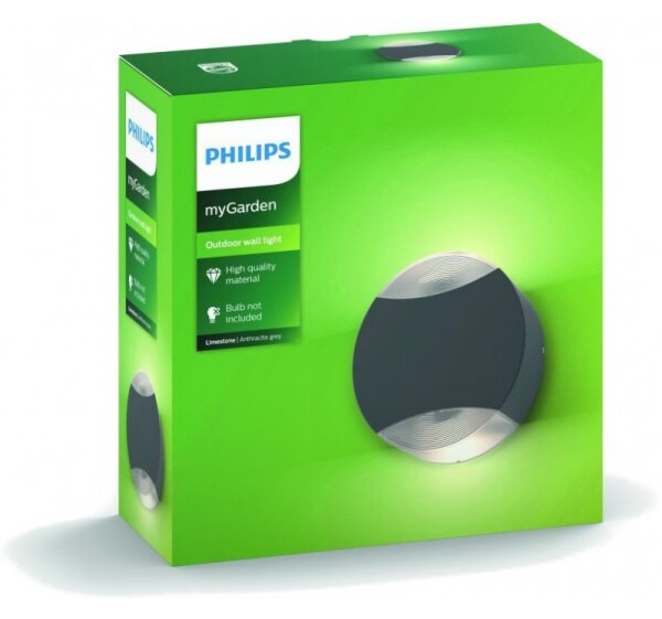 Philips 17338/93/PN - Applique da esterno MYGARDEN LIMESTONE 2xGU10/5W