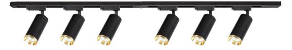 Faretto per sistema a binario MICA 6xGU10/10W/230V nero/oro