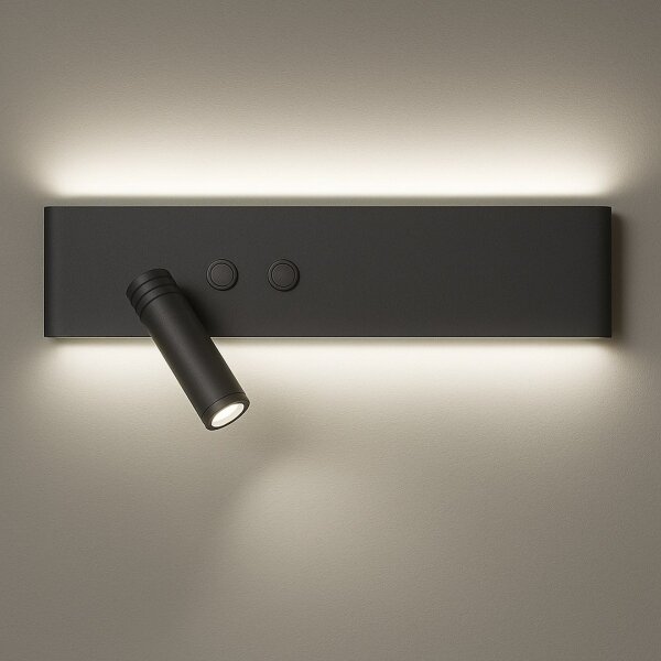 Faretto da parete a LED RESORT LED/10W/230V + LED/3W, nero, lato sinistro