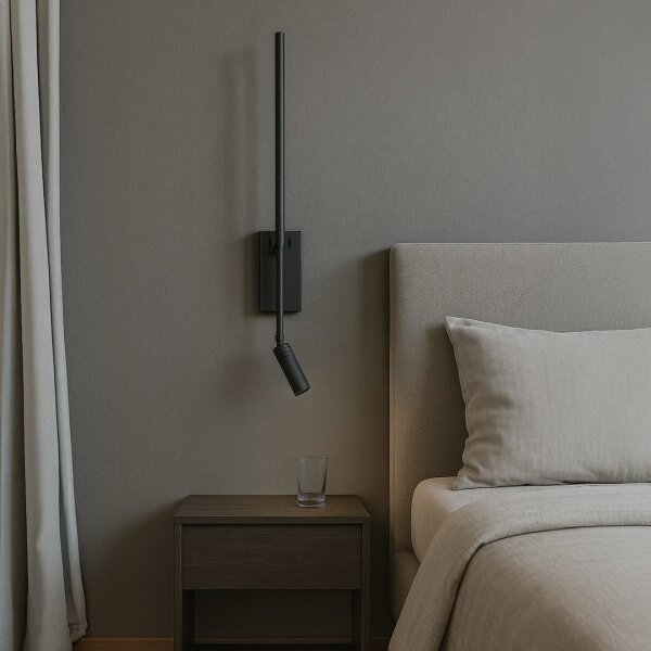 LED Lampada da parete TORCH LED/6W/230V + LED/3W nera