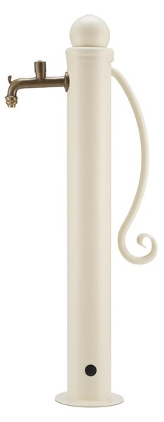 Fontana da Giardino Stile Romantico DUE Rubinetti Acciaio Alluminio Belfer Dimensioni 38x16xh 96 cm - peso 7,8 kg con tubo rubinetto, Colore Avorio