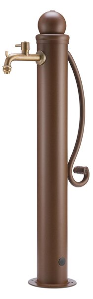 Fontana da Giardino Stile Romantico DUE Rubinetti Acciaio Alluminio Belfer Dimensioni 38x16xh 96 cm - peso 7,8 kg con tubo rubinetto, Colore Ruggine