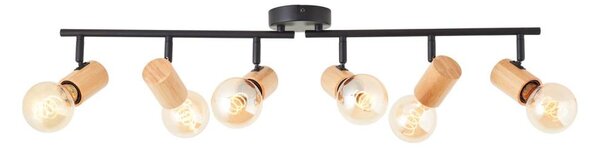 Brilliant - Lampada con 6 faretti KERRY 6xE27/40W/230V nero/bambù