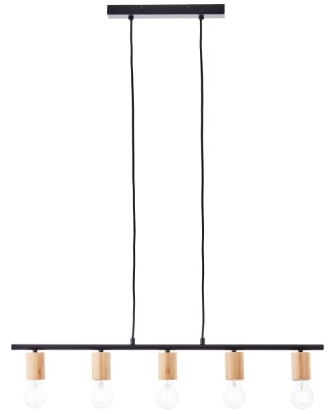 Brilliant - Lampadario a sospensione KERRY su cavo 5xE27/40W/230V nero/bambù