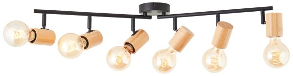 Brilliant - Lampada con 6 faretti KERRY 6xE27/40W/230V nero/bambù