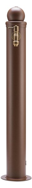 Fontana da Giardino Stile Romantico DUE Rubinetti Acciaio Alluminio Belfer Dimensioni 38x16xh 96 cm - peso 7,8 kg con tubo rubinetto, Colore Ruggine