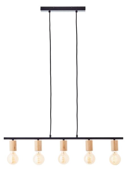 Brilliant - Lampadario a sospensione KERRY su cavo 5xE27/40W/230V nero/bambù