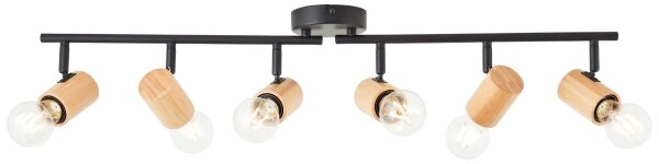Brilliant - Lampada con 6 faretti KERRY 6xE27/40W/230V nero/bambù