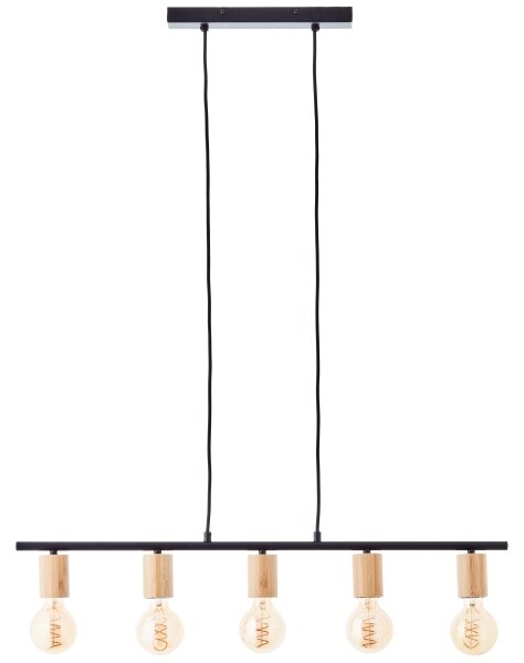 Brilliant - Lampadario a sospensione KERRY su cavo 5xE27/40W/230V nero/bambù