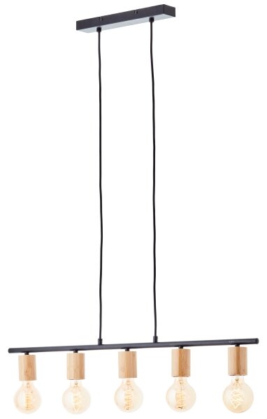 Brilliant - Lampadario a sospensione KERRY su cavo 5xE27/40W/230V nero/bambù