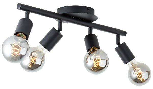 Brilliant - Lampada a spot 4xE27/28W/230V nera