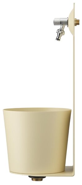 Fontana da Parete Giardino con Rubinetto e Secchio Dimensioni 26x25xh 61cm - peso 8,5 kg con tubo rubinetto, Garantita contro la ruggine Colore Avorio