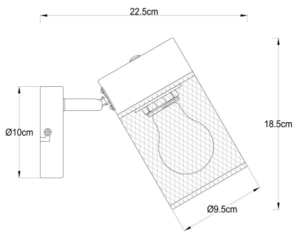 Brilliant - Faretto da parete KAMOLO 1xE27/40W/230V nero
