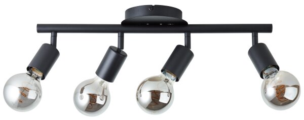 Brilliant - Lampada a spot 4xE27/28W/230V nera
