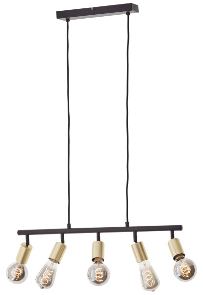 Brilliant - Lampadario su cavo 5xE27/28W/230V nero/ottone