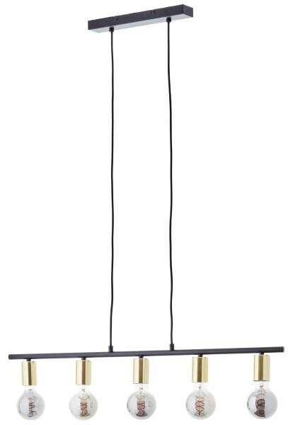 Brilliant - Lampadario a sospensione con cavo KERRY 5xE27/40W/230V nero/ottone