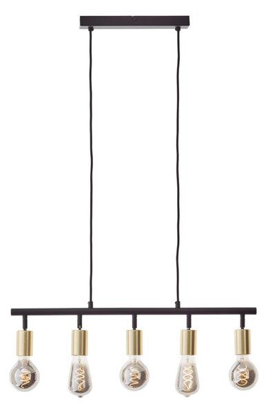 Brilliant - Lampadario su cavo 5xE27/28W/230V nero/ottone