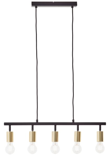 Brilliant - Lampadario su cavo 5xE27/28W/230V nero/ottone