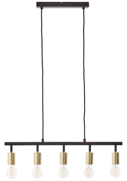 Brilliant - Lampadario su cavo 5xE27/28W/230V nero/ottone