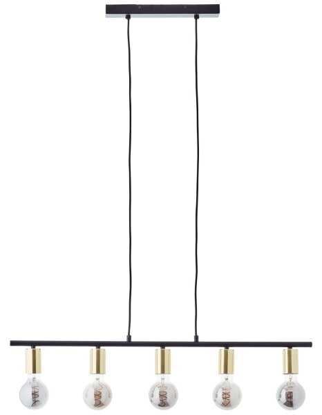 Brilliant - Lampadario a sospensione con cavo KERRY 5xE27/40W/230V nero/ottone