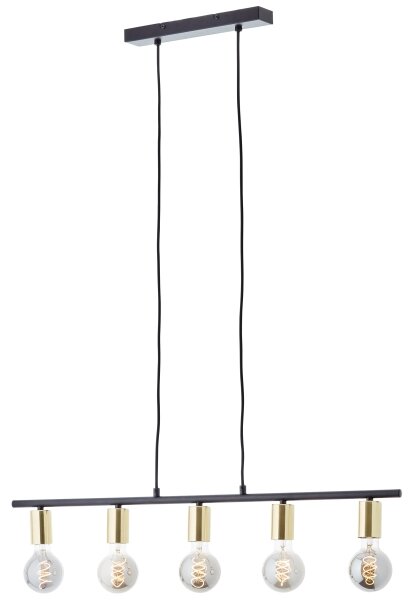 Brilliant - Lampadario a sospensione con cavo KERRY 5xE27/40W/230V nero/ottone