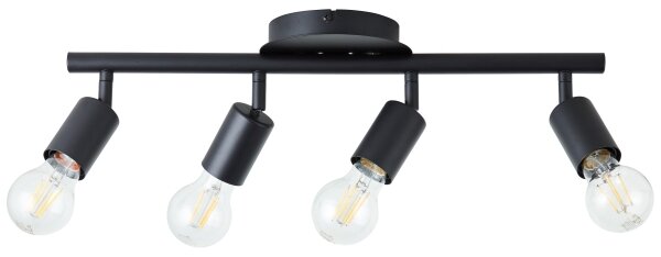 Brilliant - Lampada a spot 4xE27/28W/230V nera