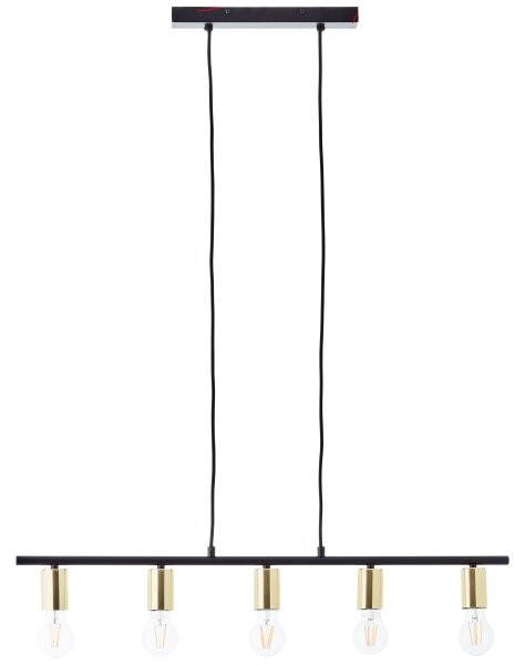 Brilliant - Lampadario a sospensione con cavo KERRY 5xE27/40W/230V nero/ottone