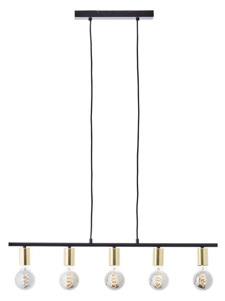 Brilliant - Lampadario a sospensione con cavo KERRY 5xE27/40W/230V nero/ottone