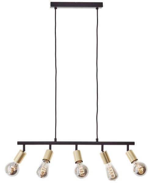 Brilliant - Lampadario su cavo 5xE27/28W/230V nero/ottone