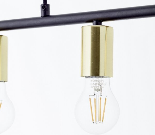 Brilliant - Lampadario a sospensione con cavo KERRY 5xE27/40W/230V nero/ottone